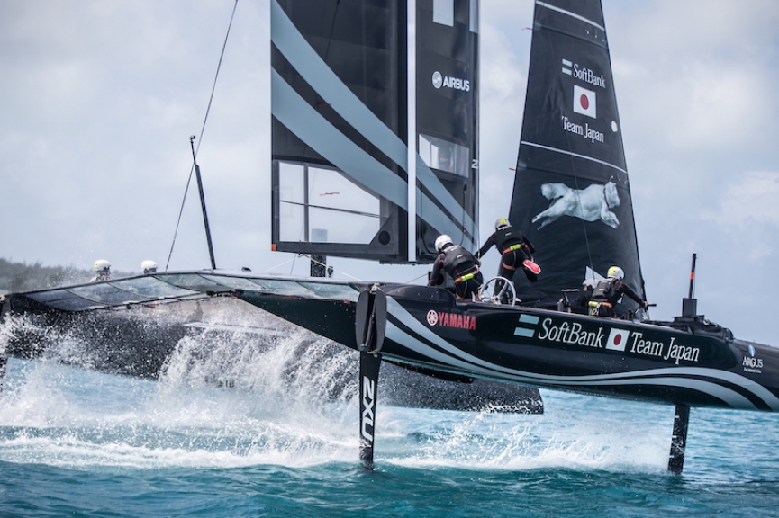 SoftBank Team Japan preparing in Bermuda for the 35th America's Cup