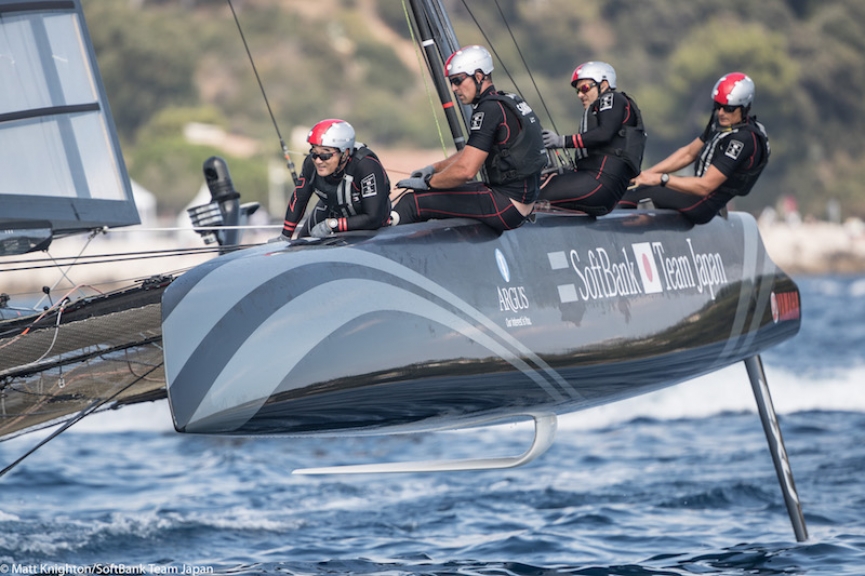 SoftBank Team Japan competing in Louis Vuitton America's Cup World Series Toulon